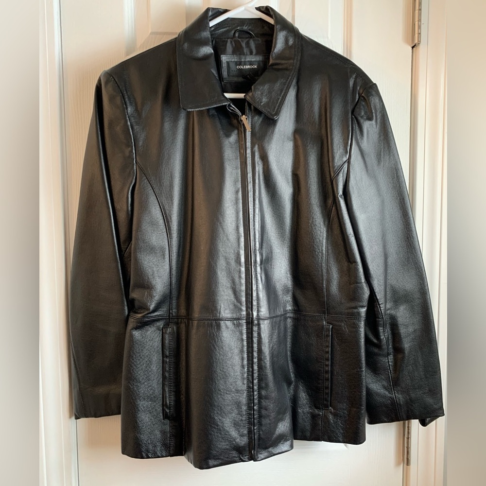 Women’s black leather jacket
